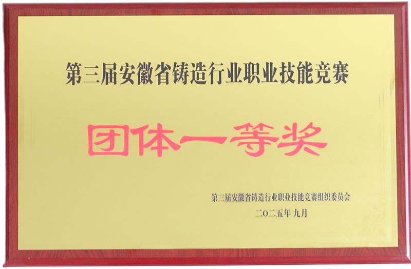 第三屆安徽省鑄造行業(yè)職業(yè)技能競賽團體一等獎.png